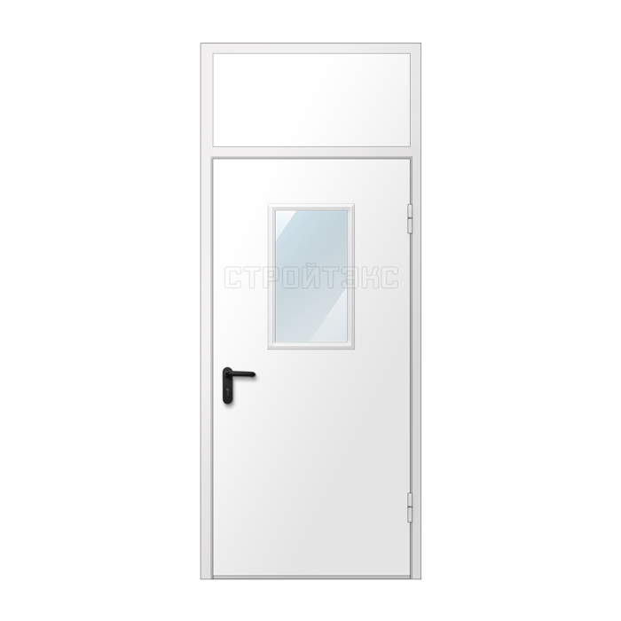 Дверь противопожарная металлическая остекленная EIS60 300х600 с фрамугой