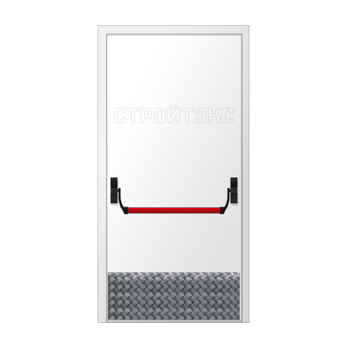 Дверь противопожарная металлическая EIS60 Антипаника и накладкой из алюминия