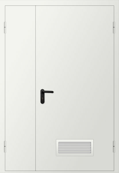 Дверь двупольная металлическая с вентиляционной решеткой