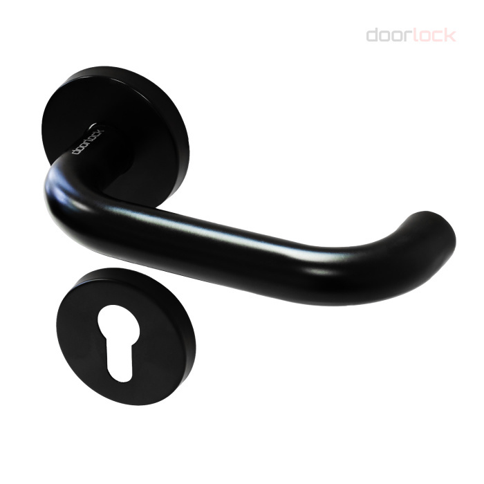 Ручка дверная DOORLOCK V 038/F/8/C/SS PZ, U-form, BL черный Ручка дверная DOORLOCK V 038/F/8/C/SS PZ, U-form, BL черный